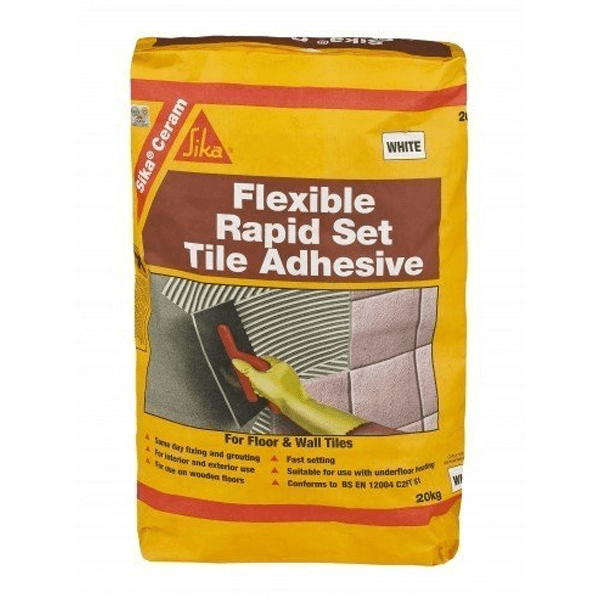 Sikaceram Flexible Rapid Set Tile Adhesive (white) 20kg